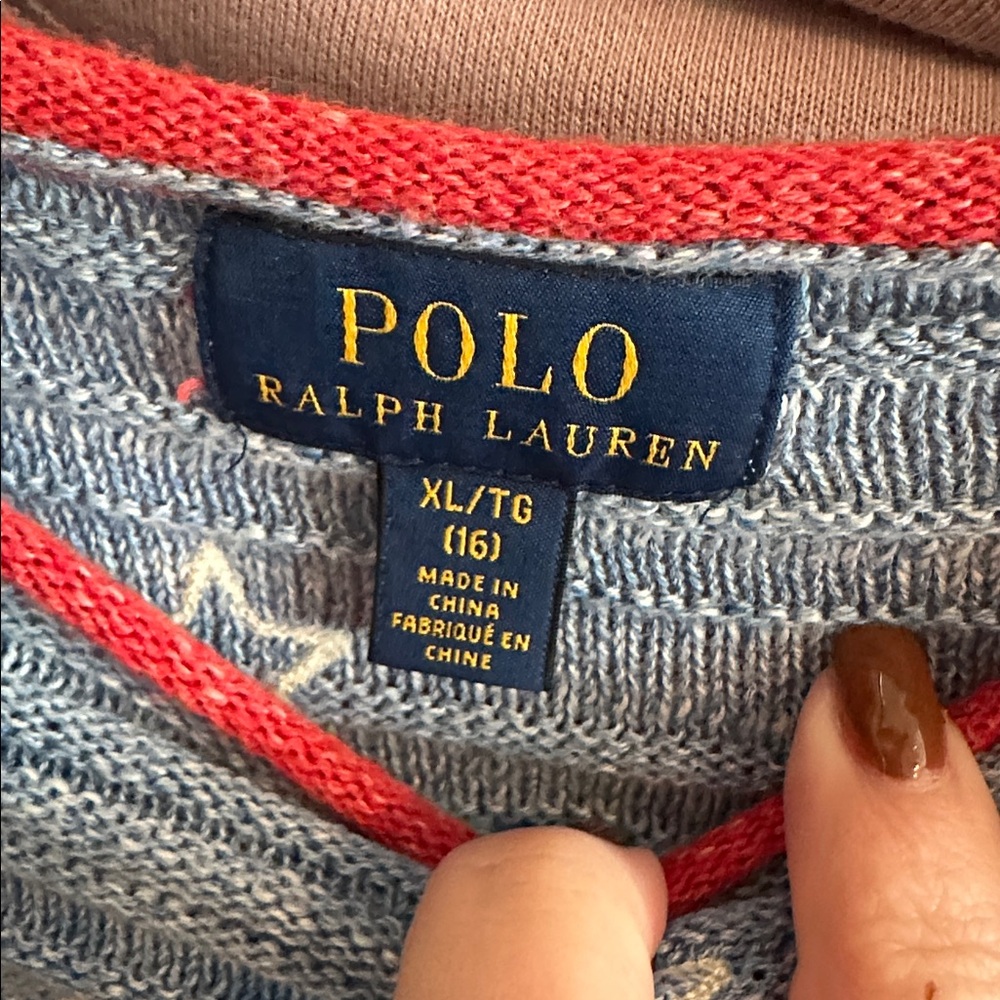 Polo by Ralph Lauren Red, Blue, and Cream Sweater - Picture 2 of 3